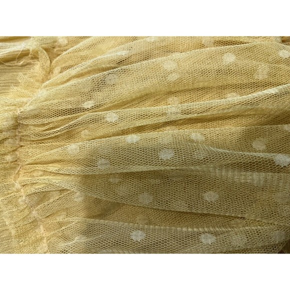 R.Vivimos Small Mustard Boho Halter  Backless Lace Polkadot Dip Hem Mini Dress - Picture 9 of 9